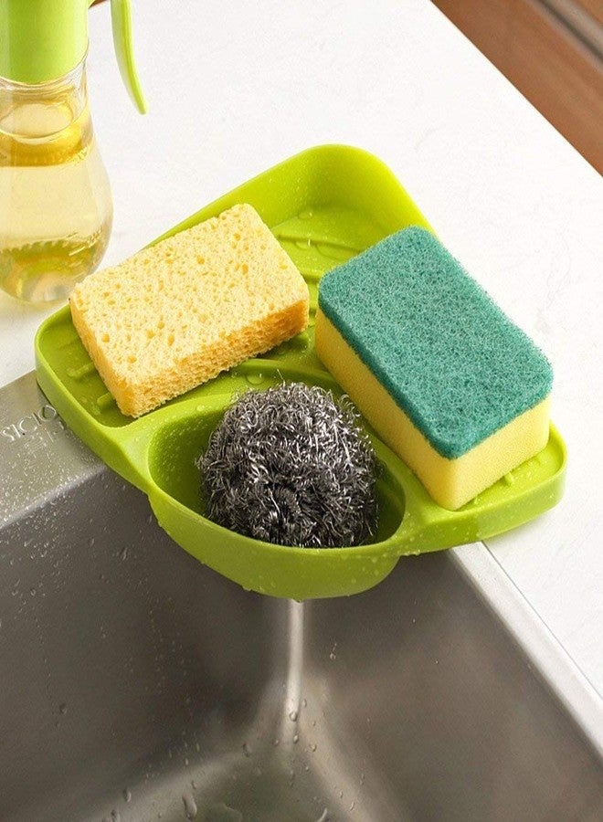 Zollyss Plastic Multipurpose Kitchen Sink Wash Basin Storage Organizer Triangular Corner Tray Rack (Multicolor; Standard) - Image 1